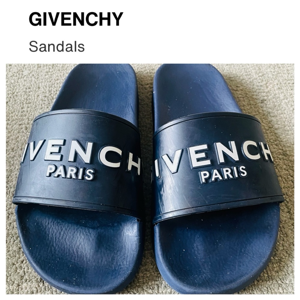 GIVENCHY Men's Slide Blue Rubber Sandals
